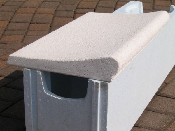 Beckenrandsteine für Rechteckbecken weiss Welle