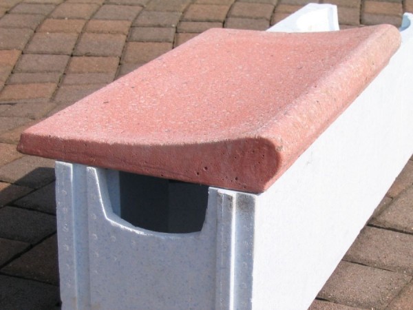 Beckenrandsteine für Rechteckbecken rot Welle
